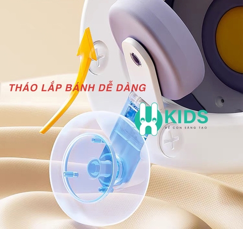 Xe bập bênh chòi chân thế hệ mới đa năng 2 in 1 có nhạc tháo lắp bánh dễ dàng cho bé từ 6 tháng tuổi