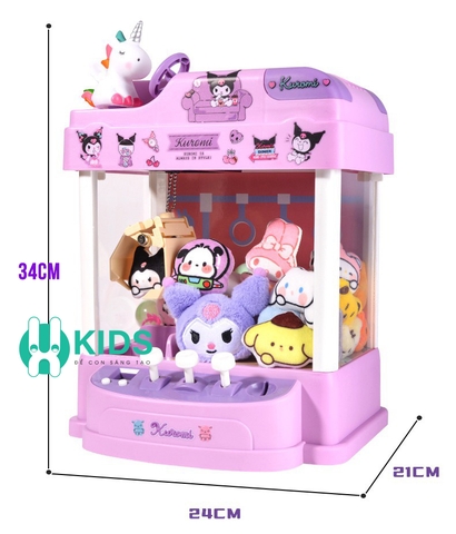 Máy gắp thú bông cỡ lớn hình pony , thỏ trắng , khủng long ,heo hồng kèm xu đếm thời gian, có nhạc có đèn cho bé