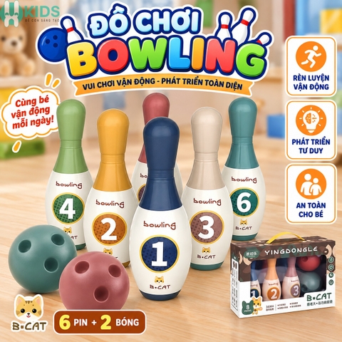 Bộ Đồ Chơi Bowling 6 Pin 2 Bóng Cho Bé