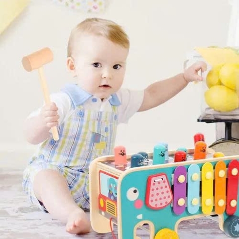 Đập Chuột Voi Gỗ 3 Trong 1 ELT Cho Bé - Đồ Chơi XKIDS
