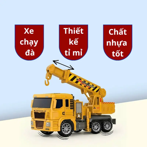 Bộ 6 Xe Công Trình Mô Hình Cỡ Lớn Cho Bé