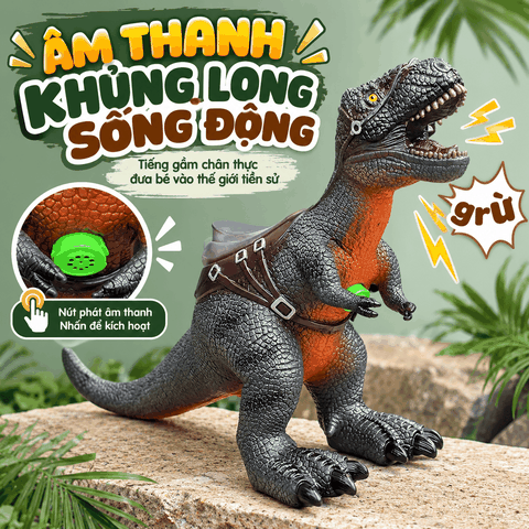 Mô Hình Khủng Long Trẻ Em Cỡ Siêu Lớn Có Yên Ngồi, Âm Thanh – 2 Mẫu