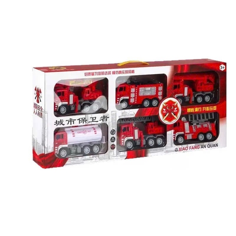 Set 6 Xe Cứu Hỏa Đồ Chơi Quán Tính Cỡ Lớn Cho Bé