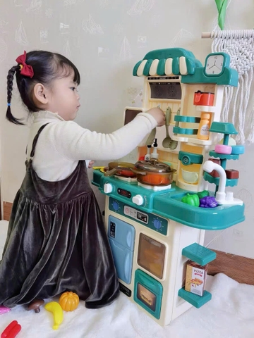 Bộ Đồ Chơi Nhà Bếp 48 Chi Tiết G792A Cho Bé – Bếp Cỡ Lớn 72cm, Vòi Nước, Phun Khói