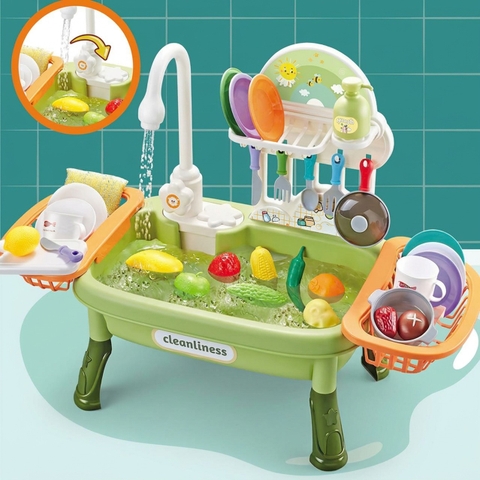 Bồn Rửa Chén Đồ Chơi Cho Bé Có Vòi Nước Tuần Hoàn H364A