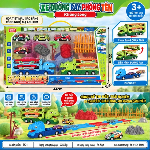 Bộ Xe Đường Đua Khủng Long Phóng Ô Tô – 5621