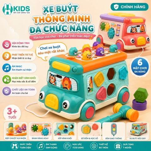 Xe Buýt Bận Rộn Thông Minh Đa Chức Năng Cho Bé – 6 Mặt Chơi Giáo Dục