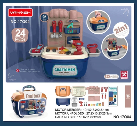 Đồ chơi vali cặp phụ kiện biến hình 2in1 nhập vai hướng nghiệp kĩ sư, nhà bếp, tiệm bánh, bán hàng cho bé