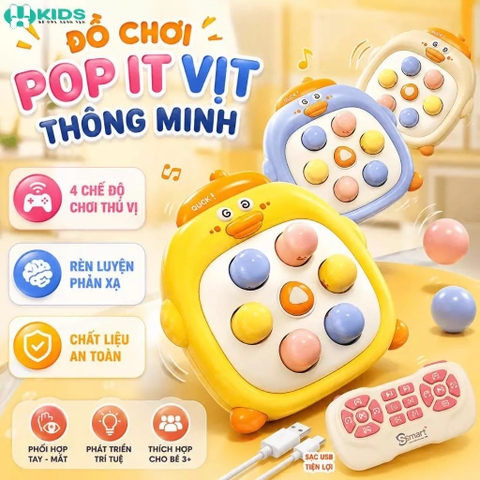 Đồ Chơi Đập Chuột Bấm Tay Cho Bé – Máy Bấm Nút Mini Hình Chú Vịt