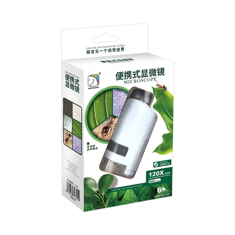 Kính Hiển Vi Cho Bé 1200X Kết Nối Điện Thoại – Bộ Kính Hiển Vi Trẻ Em Có Đèn LED, 4 Kính Lọc Màu, Quan Sát Côn Trùng &