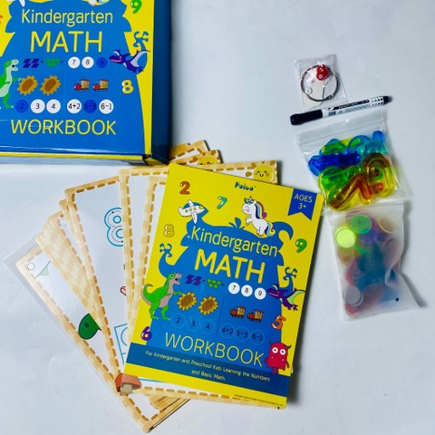 Bộ Học Liệu Toán Mầm Non Kindergarten Math Cho Bé, Học Đếm Số, Phép Tính, Phát Triển Tư Duy Logic
