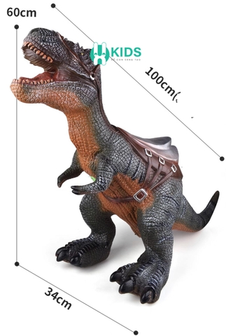 Đồ chơi mô hình khủng long trẻ em cỡ siêu lớn phát nhạc có đai yên để bé ngồi cưỡi