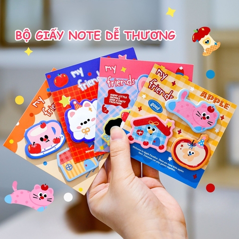 Bộ Giấy Note Hoạt Hình Dễ Thương Nhiều Mẫu
