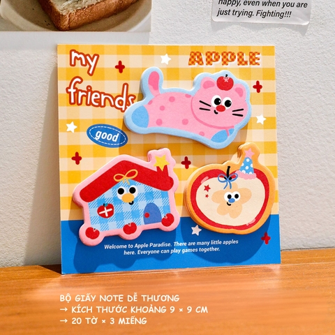 Bộ Giấy Note Hoạt Hình Dễ Thương Nhiều Mẫu