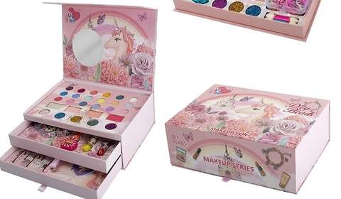Bộ Đồ Chơi Trang Điểm 3 Tầng Cỡ Lớn Cho Bé Gái – Hộp Kỳ Lân