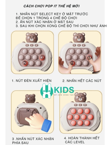 Đồ chơi Pop it thế hệ mới - máy game giải trí bấm nút theo đèn nhạc với nhiều level giảm stress cho mọi lứa tuổi