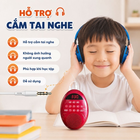 Loa Giọt Nước Học Ngôn Ngữ Cho Bé – Bluetooth, Thẻ Nhớ, Hẹn Giờ Tắt, Cắm Tai Nghe