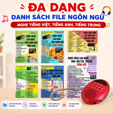 Loa Giọt Nước Học Ngôn Ngữ Cho Bé – Bluetooth, Thẻ Nhớ, Hẹn Giờ Tắt, Cắm Tai Nghe