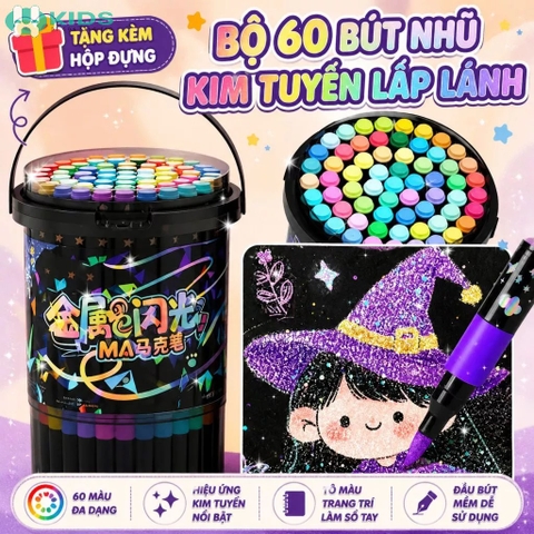 Bộ Màu Nhũ Kim Tuyến, Màu Gaga Baby – Hộp Vali Đa Năng Có Bảng Vẽ Gấp Gọn Cho Bé Học Vẽ Sáng Tạo | Xkids