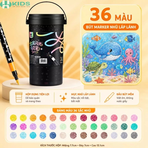 Bộ Màu Nhũ Kim Tuyến, Màu Gaga Baby – Hộp Vali Đa Năng Có Bảng Vẽ Gấp Gọn Cho Bé Học Vẽ Sáng Tạo | Xkids