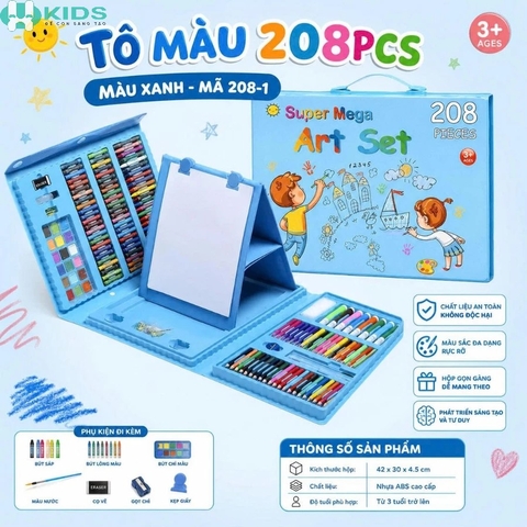 Bộ Màu Nhũ Kim Tuyến, Màu Gaga Baby – Hộp Vali Đa Năng Có Bảng Vẽ Gấp Gọn Cho Bé Học Vẽ Sáng Tạo | Xkids