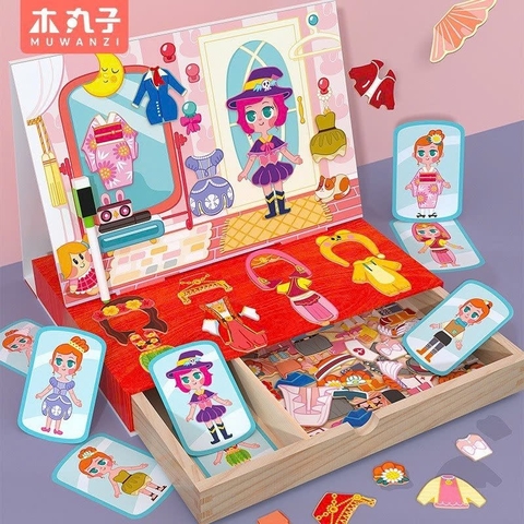Bộ Đồ Chơi Gỗ Nam Châm Thay Trang Phục Công Chúa (Hộp Ngăn Kéo) - XKIDS