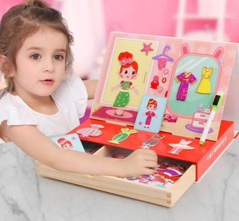 Bộ Đồ Chơi Gỗ Nam Châm Thay Trang Phục Công Chúa (Hộp Ngăn Kéo) - XKIDS