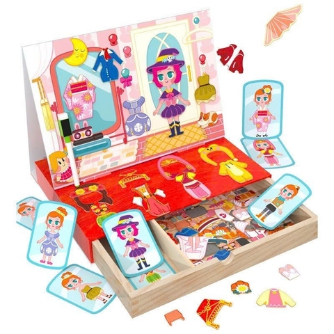 Bộ Đồ Chơi Gỗ Nam Châm Thay Trang Phục Công Chúa (Hộp Ngăn Kéo) - XKIDS