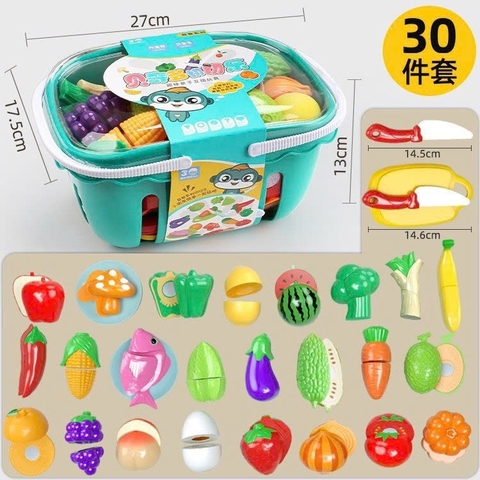 Bộ Đồ Chơi Cắt Rau Củ Quả 30 Món Kèm Giỏ NX218-30 Cho Bé