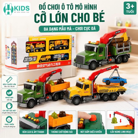Đồ Chơi Ô Tô Mô Hình Cỡ Lớn Đa Năng – Xe Container, Xe Công Trình, Xe Điều Khiển Và Xe Biến Hình Cho Bé 3+ | Xkids