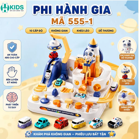Đồ Chơi Đường Đua Không Gian Cho Bé – Bộ Phi Hành Gia & Xe Ô Tô Vũ Trụ Tương Tác 10 Cấp Độ