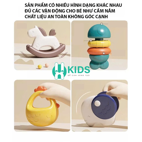 Bộ Đồ Chơi Lục Lạc Gặm Nướu 10 Món Cho Bé Kèm Hộp Vali – Mã PVN1153
