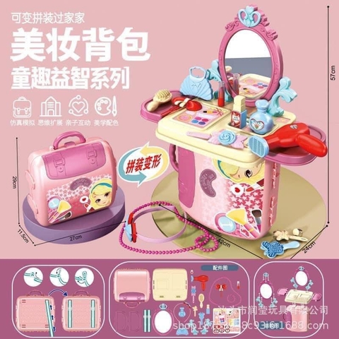 Bộ Bàn Trang Điểm Công Chúa Lắp Ghép Biến Hình Balo