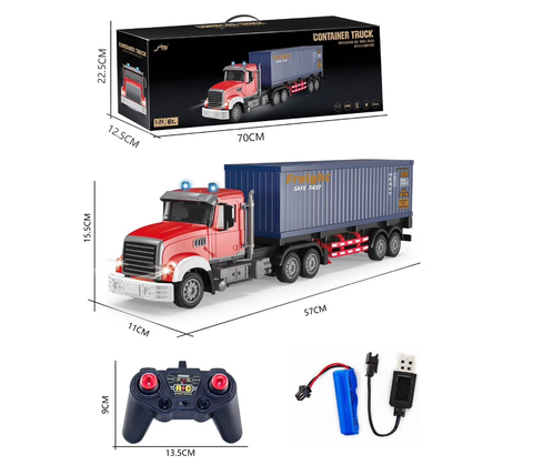 Xe Container Điều Khiển Từ Xa Cỡ Lớn Có Đèn Tỷ Lệ 1:24