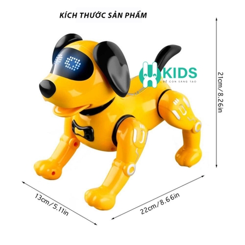 Đồ chơi chó robot điều khiển từ xa kèm pin sạc có sủa gáy, phát giọng nói đối thoại, nhảy múa thông minh cho bé