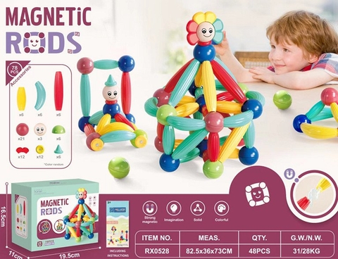 Đồ chơi xếp hình nam châm hình khối thế hệ mới, lắp ráp thông minh thành hình người