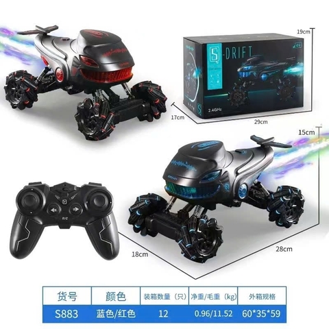 Xe Cá Mập Địa Hình Điều Khiển Từ Xa Có Phun Khói S883 - Xe Drift Cho Bé 6+