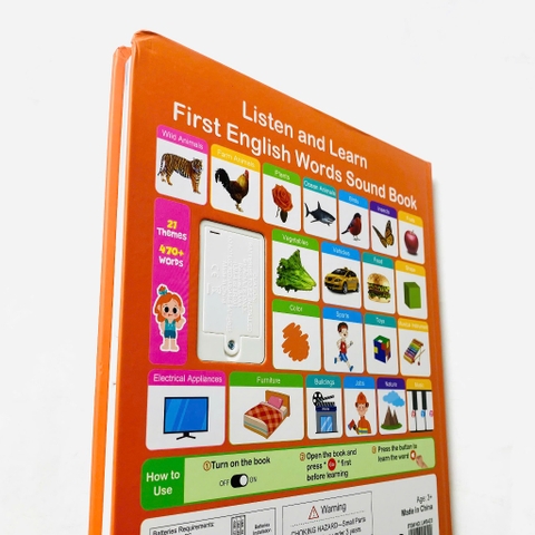 Đồ Chơi Âm Thanh First English Words Sound Book – 470+ Âm Thanh, Có Phím Đàn Cho Bé