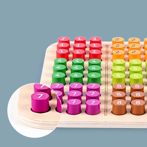 Bảng Sudoku Gỗ 9 Ô Vuông Chơi Theo Màu Và Số Cho Bé - Mã SD