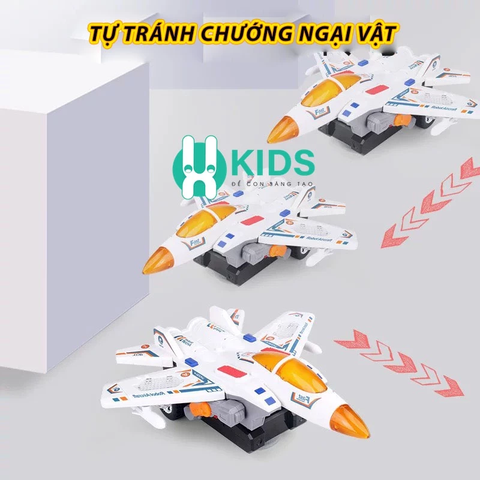 Máy Bay Biến Hình Robot 2 Trong 1 Cho Bé – Tự Động Biến Hình, Đèn LED Và Âm Thanh