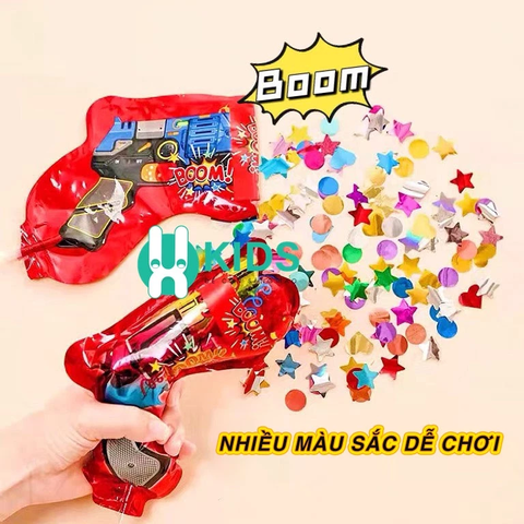 Súng Bắn Hoa Giấy Kim Tuyến Cho Bé – Đồ Chơi Pháo Giấy Nhiều Màu Sắc