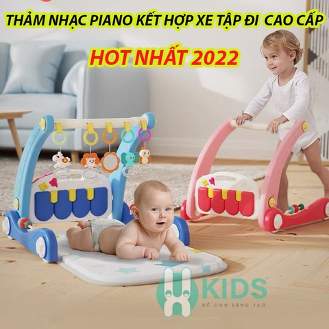 Thảm nhạc nằm chơi kết hợp xe tập đi đa năng 2in1