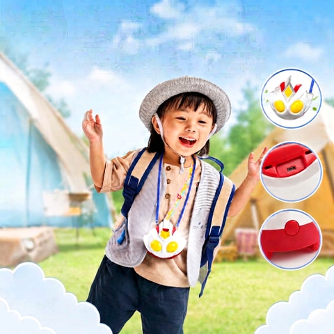 Quạt đeo cổ trẻ em hình siêu nhân Tj-31B