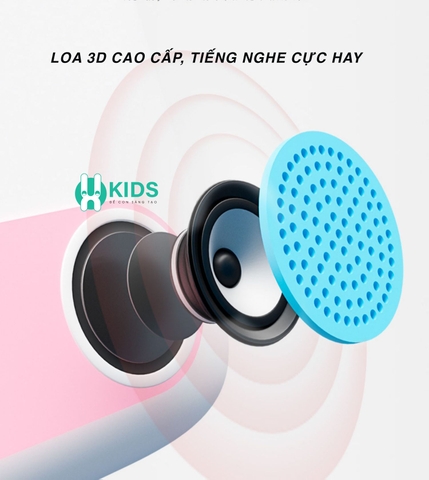 Đồ chơi máy hát karaoke di động cao cấp cho bé kèm mic ghi âm, loa phát nhạc có kết nối Bluetooth tích hợp đèn LED