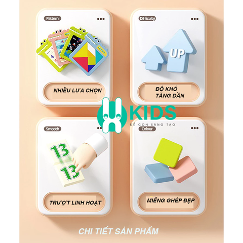 Bảng Xếp Hình Ghép Tranh Trượt Số Puzzle Cho Bé