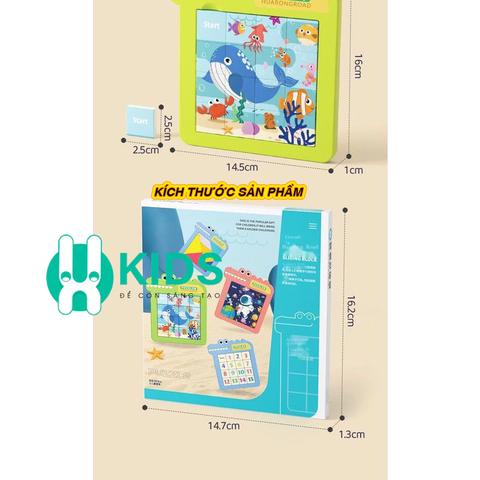 Bảng Xếp Hình Ghép Tranh Trượt Số Puzzle Cho Bé