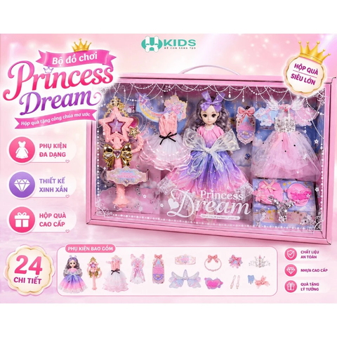 Bộ Búp Bê Công Chúa Princess Dream Kèm Váy Dạ Hội Và Phụ Kiện Thời Trang