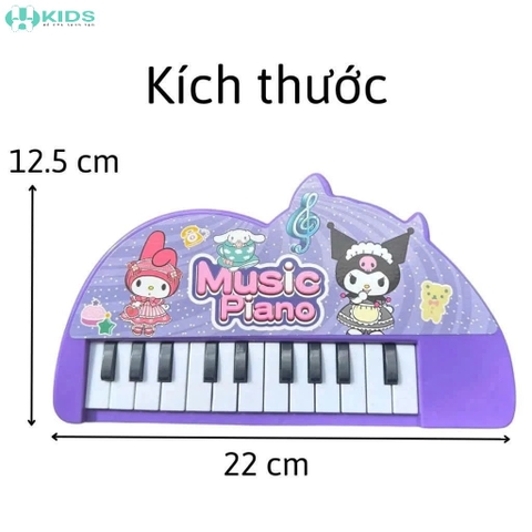 Đàn Piano Điện Tử Kuromi 22 Phím, Đàn Organ Mini Phát Nhạc Cho Bé Từ 3 Tuổi