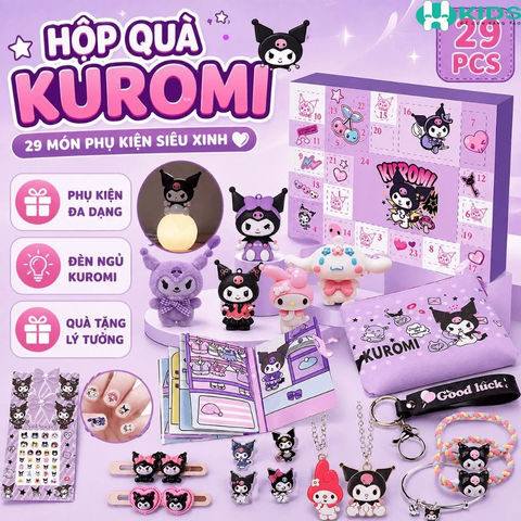 Hộp Quà Bất Ngờ Kuromi 24 Ô Dành Cho Bé