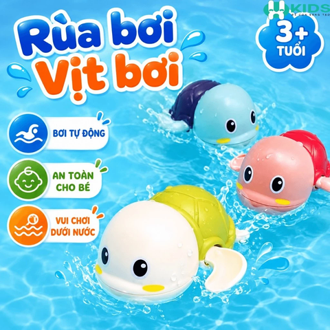 Đồ Chơi Nhà Tắm Rùa Bơi, Vịt Bơi Có Cánh Quạt Chuyển Động
